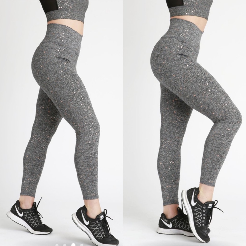 MOVI High Waist Bronze Metallic Splatter Legging